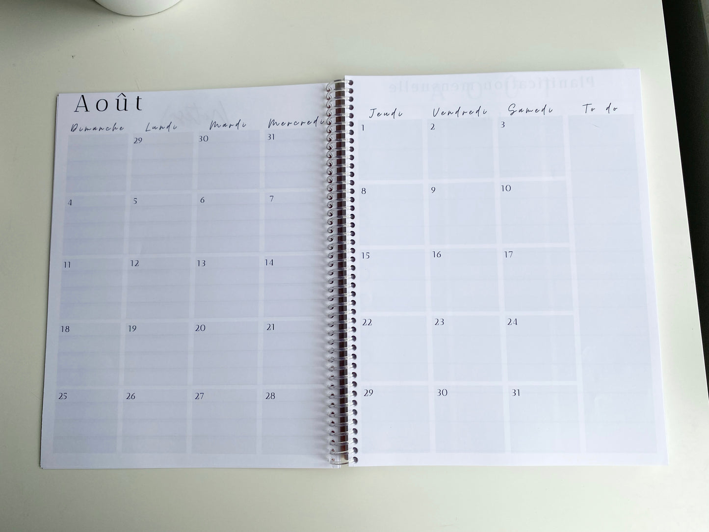 Agenda daté 2025 - Bleu et fleurs blanches
