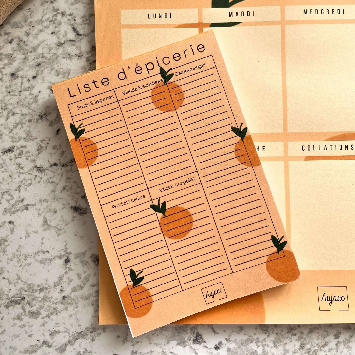 Liste d’épicerie Oranges - Aujaco