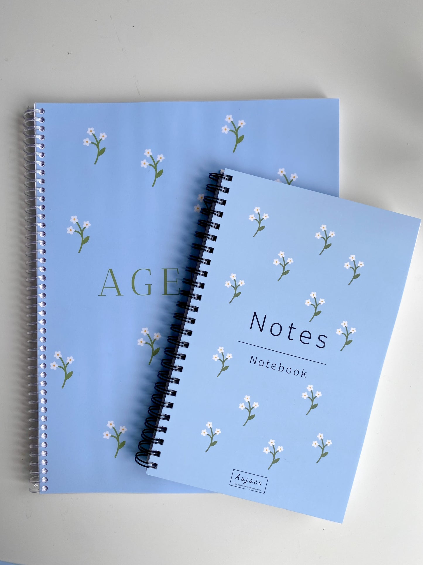Cahier de notes floral bleu