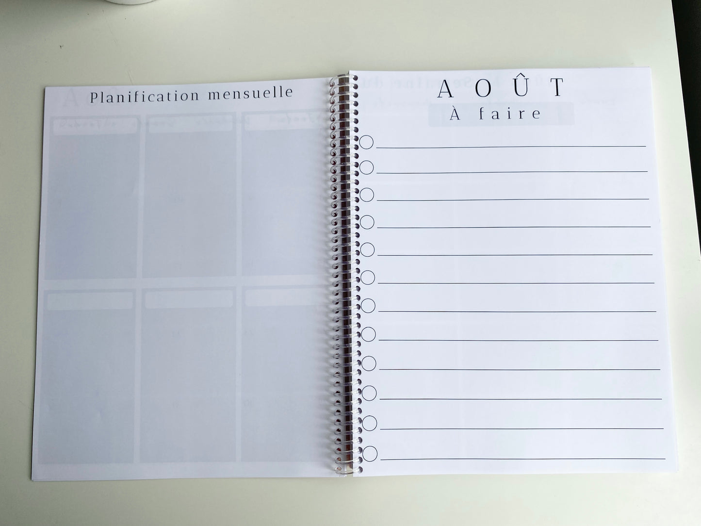 Agenda enseignant 2025-2026 - Bleu et fleurs blanches