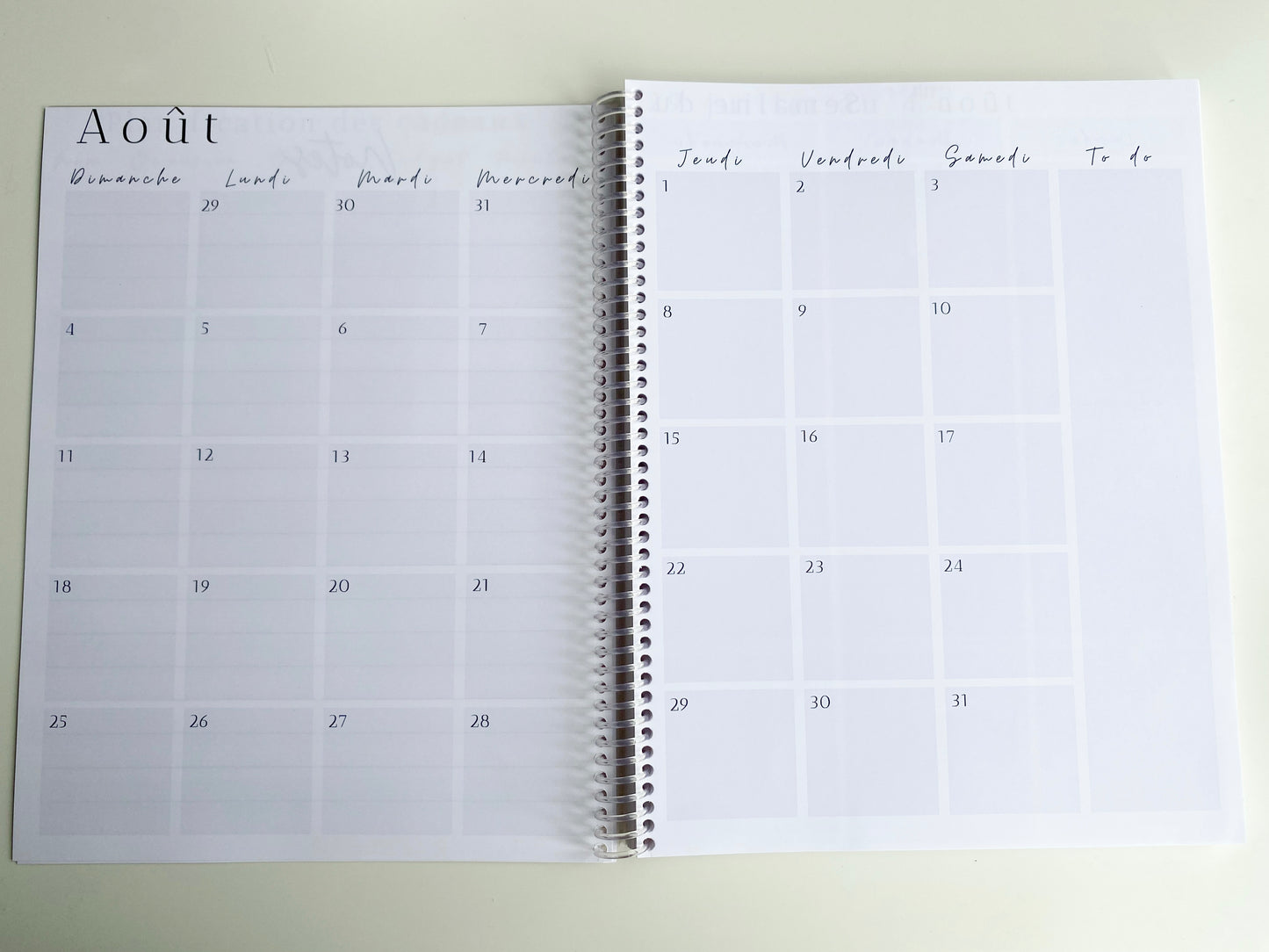 Agenda enseignant 2025-2026 - Bleu et fleurs blanches