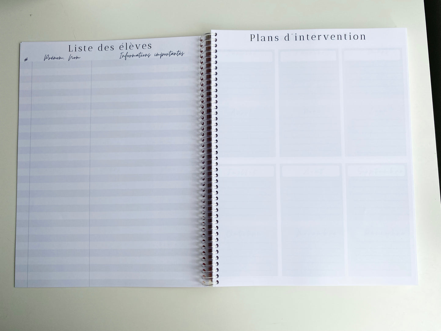Agenda enseignant 2025-2026 - Rose et fleurs blanches