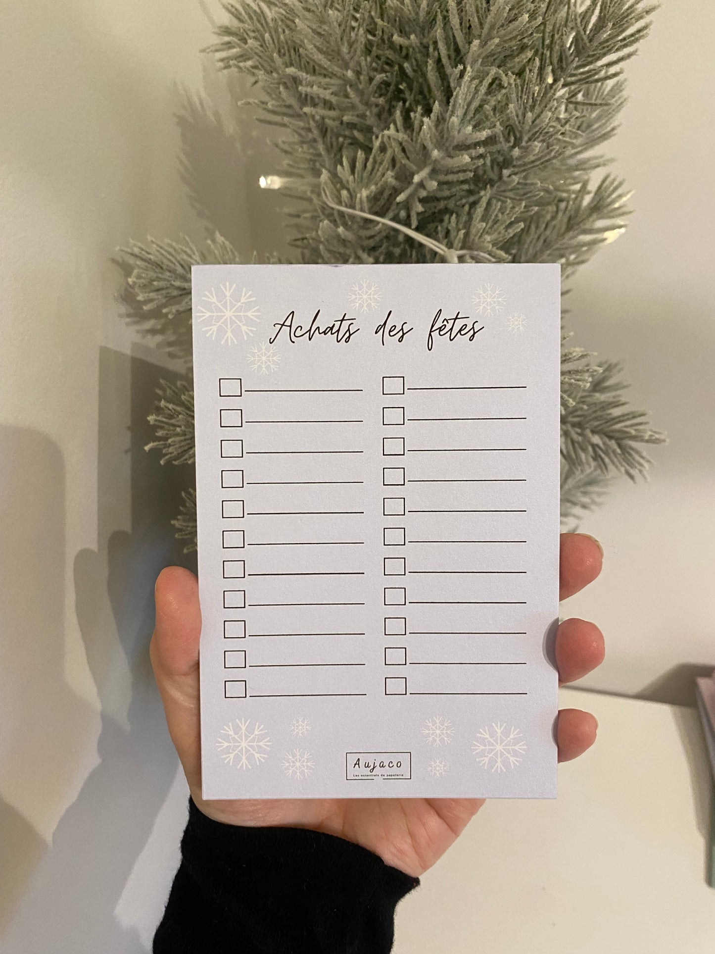Liste d’achats flocons de neige