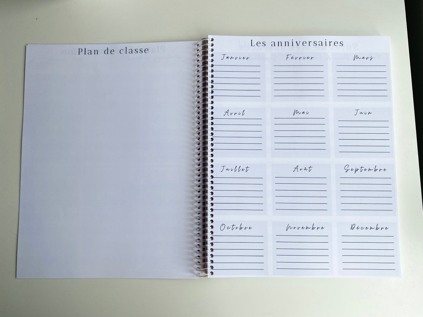 Agenda enseignant 2025-2026 - Rose et fleurs blanches
