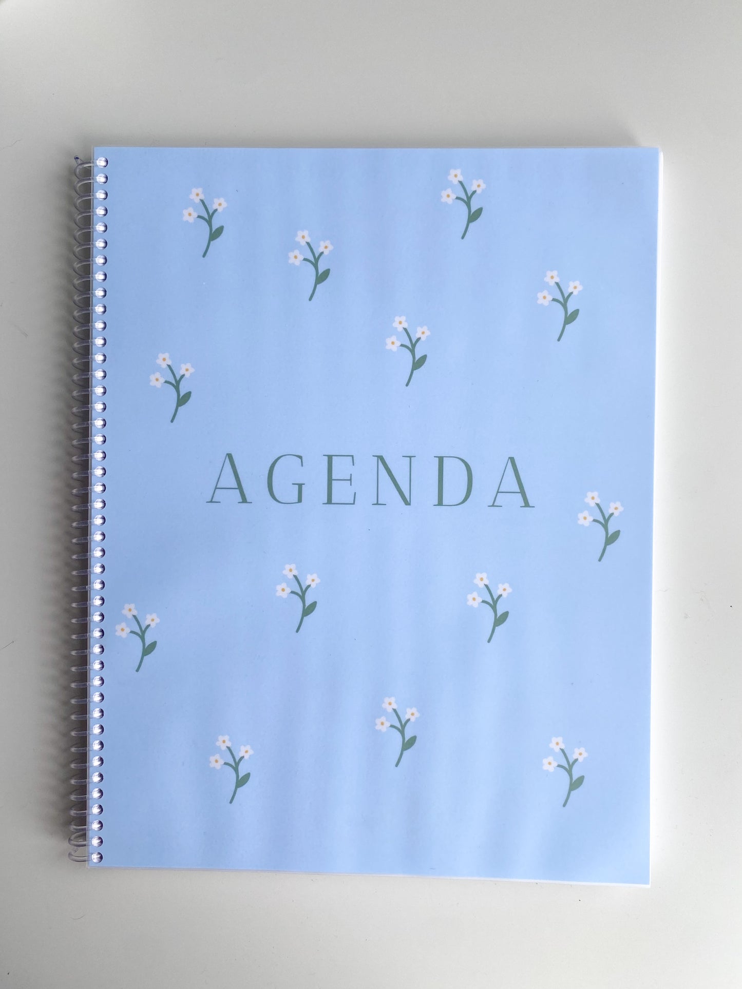 Agenda non daté (perpétuel) - Bleu et Fleurs Blanches