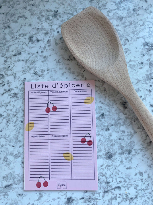 Liste d’épicerie Cerises et Citrons - Aujaco