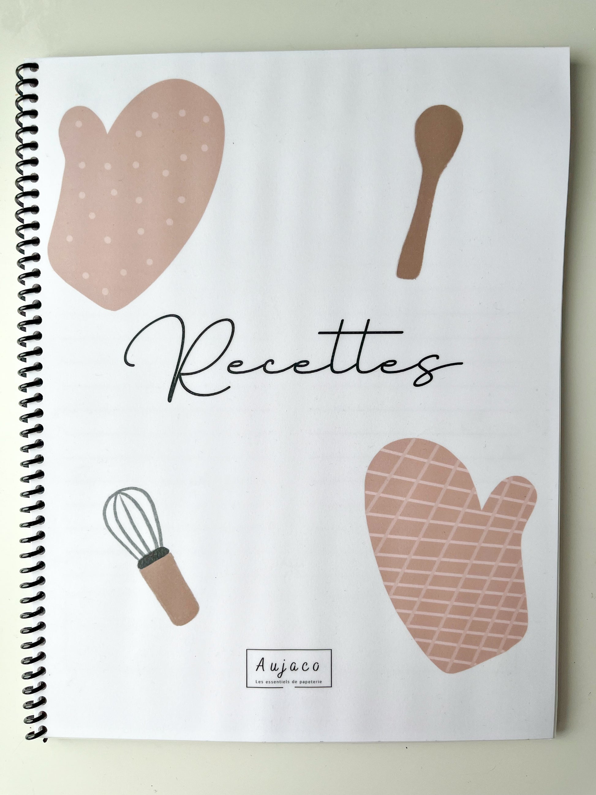 Livre de recettes à remplir - Carnet de cuisine personnalisé pour 80 recettes.