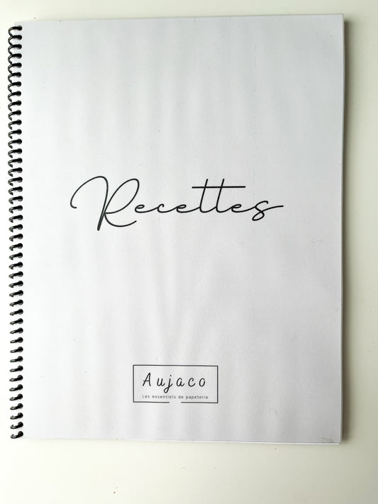 Livre de recettes à remplir - Carnet de cuisine personnalisé pour 80 recettes.