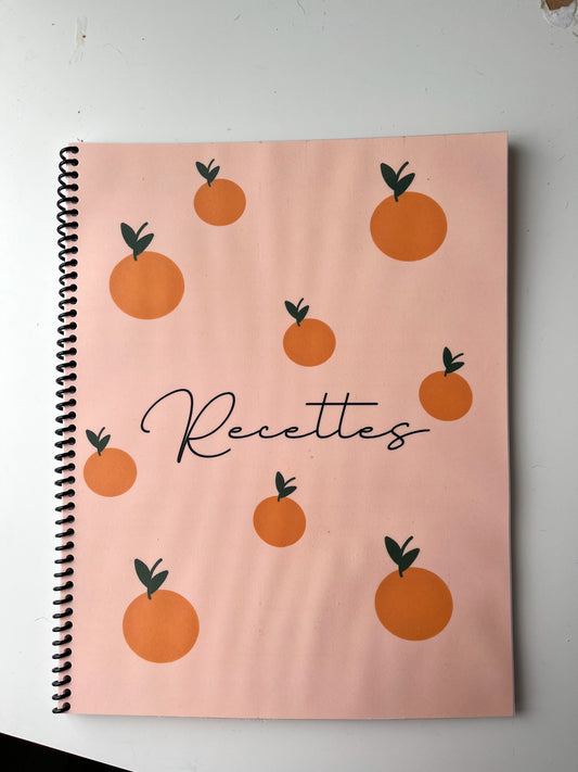Livre de recettes à remplir - Carnet de cuisine personnalisé pour 80 recettes.
